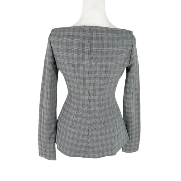 NWT Theory McClair Plaid Off the Shoulder Jacket - Picture 3 of 7